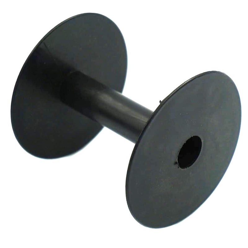 Bluemoona 10 PCS - Empty Plastic Wire Spools Bobbins Round Ends for Various Size Cord Ribbon (Black) - Image 1